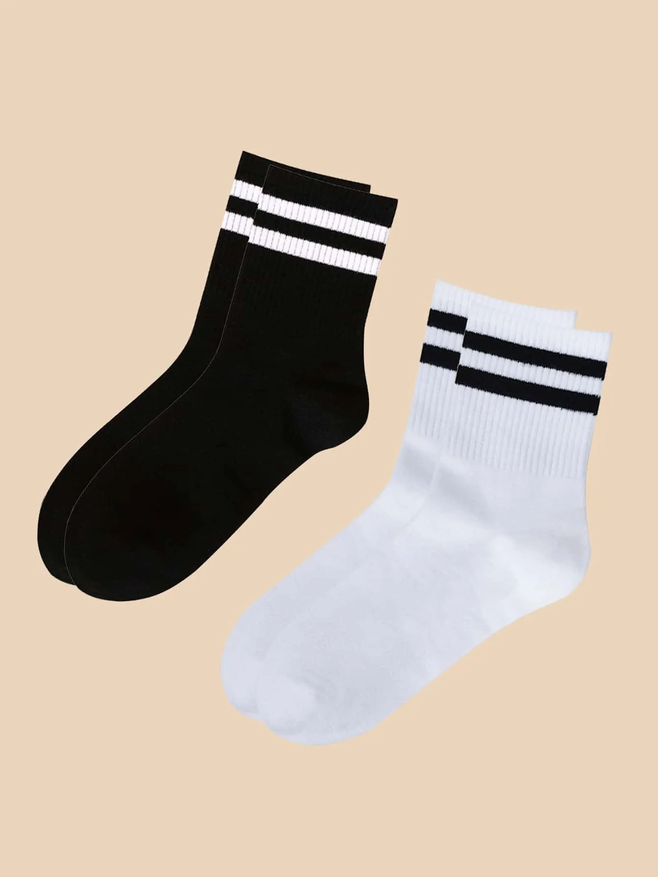 2pairs Striped Crew Socks for Men Women Fun Socks Funky Socks Novelty Socks