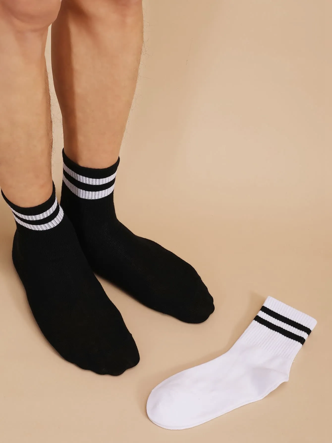 2pairs Striped Crew Socks for Men Women Fun Socks Funky Socks Novelty Socks