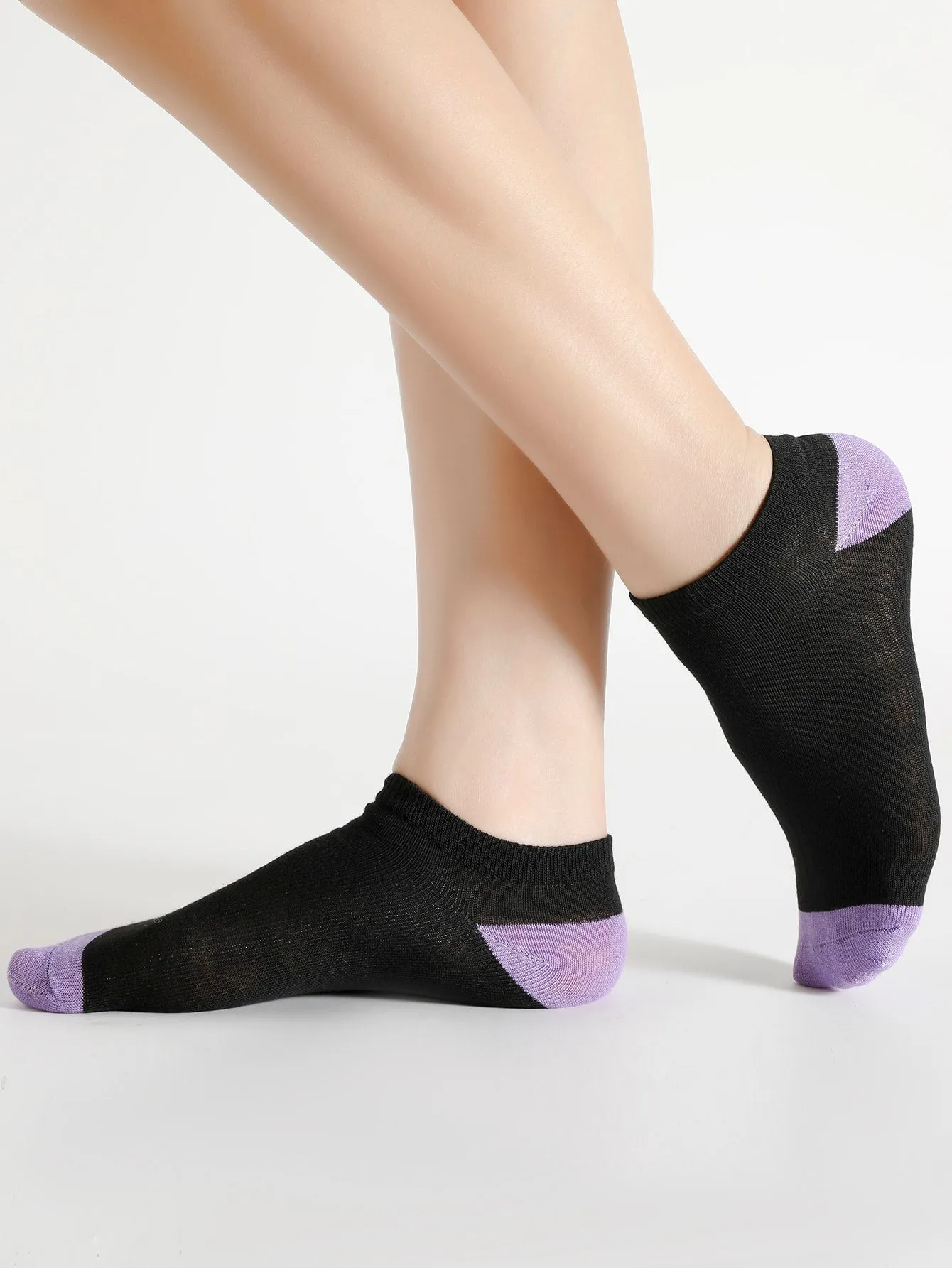 3pairs Two Tone Ankle Socks Silly Socks for Women Funky Socks Funny Socks