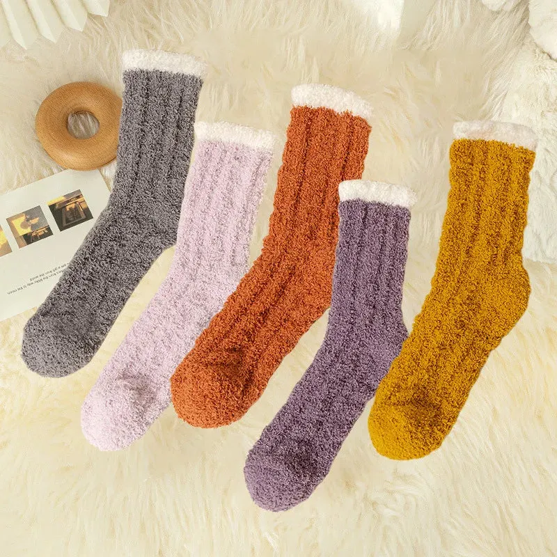 5 Pack Women Fuzzy Socks