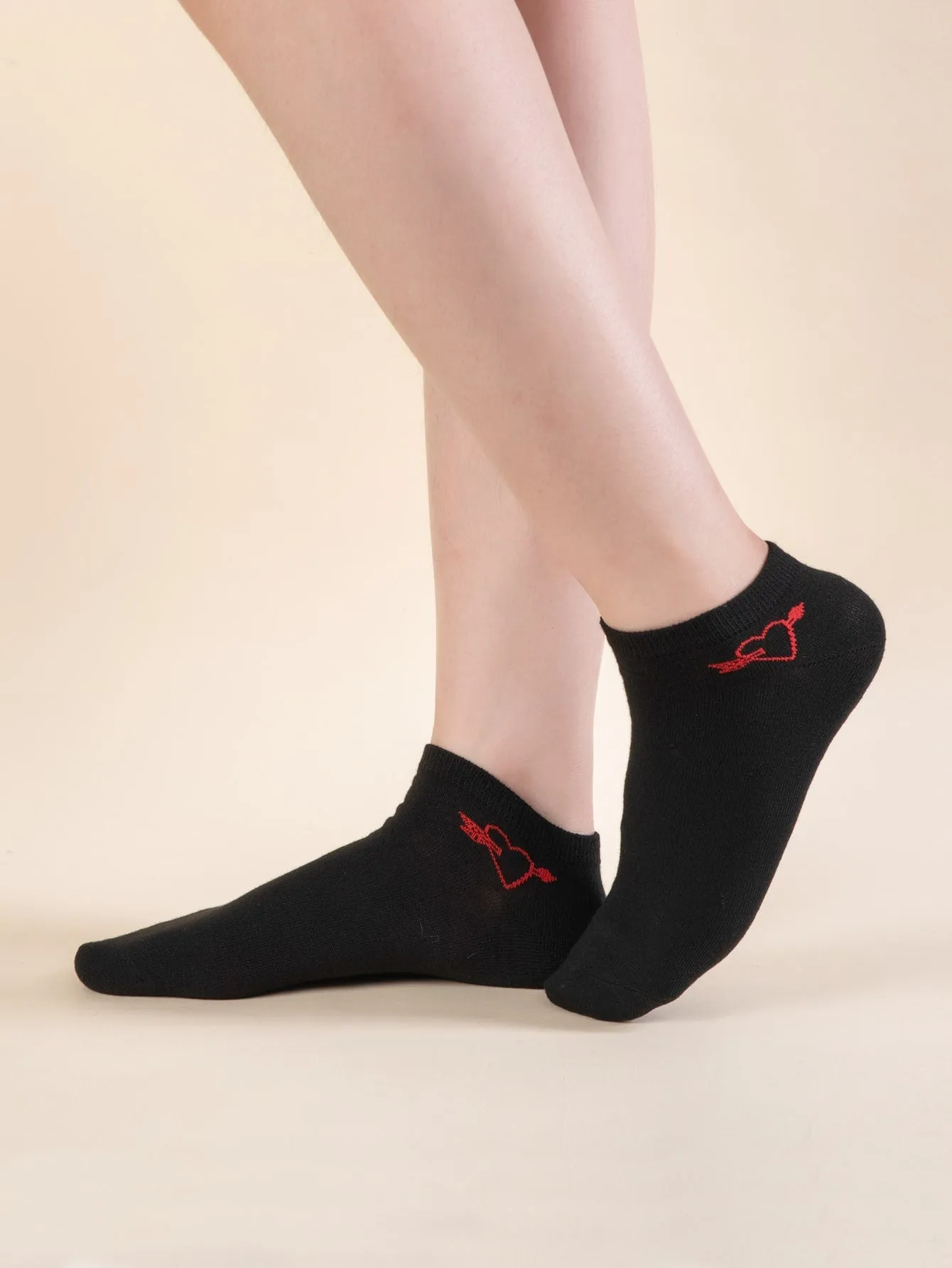 5pairs Heart & Arrow Ankle Socks Silly Socks for Women Funky Socks Funny Socks