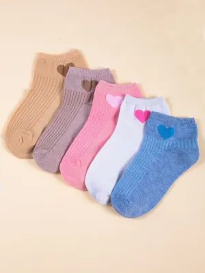 5pairs Heart Colorful Socks Silly Socks for Women Funky Socks Funny Socks