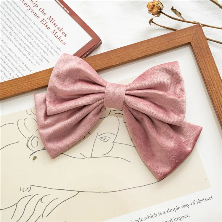 7pcs Hair Ties Style Flannelette Bow Hairpin Hair Accessories