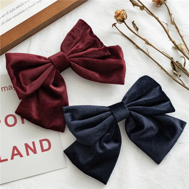 7pcs Hair Ties Style Flannelette Bow Hairpin Hair Accessories