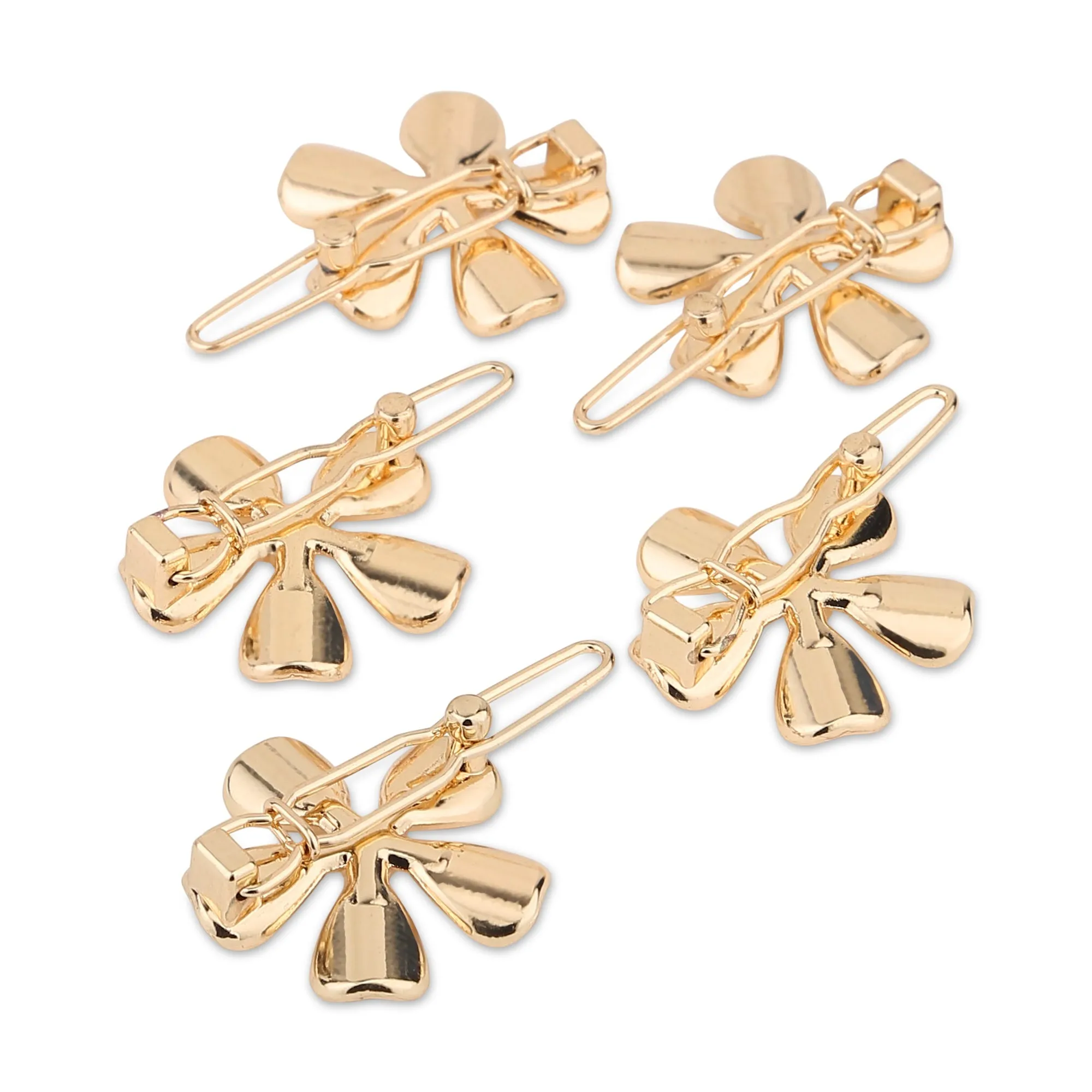 Accessorize London Women's Gold 5 Mini Gold Flower Hair Clips