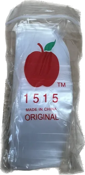 Apple Brand Clear Resealable Bags 1.5" X 1.5"