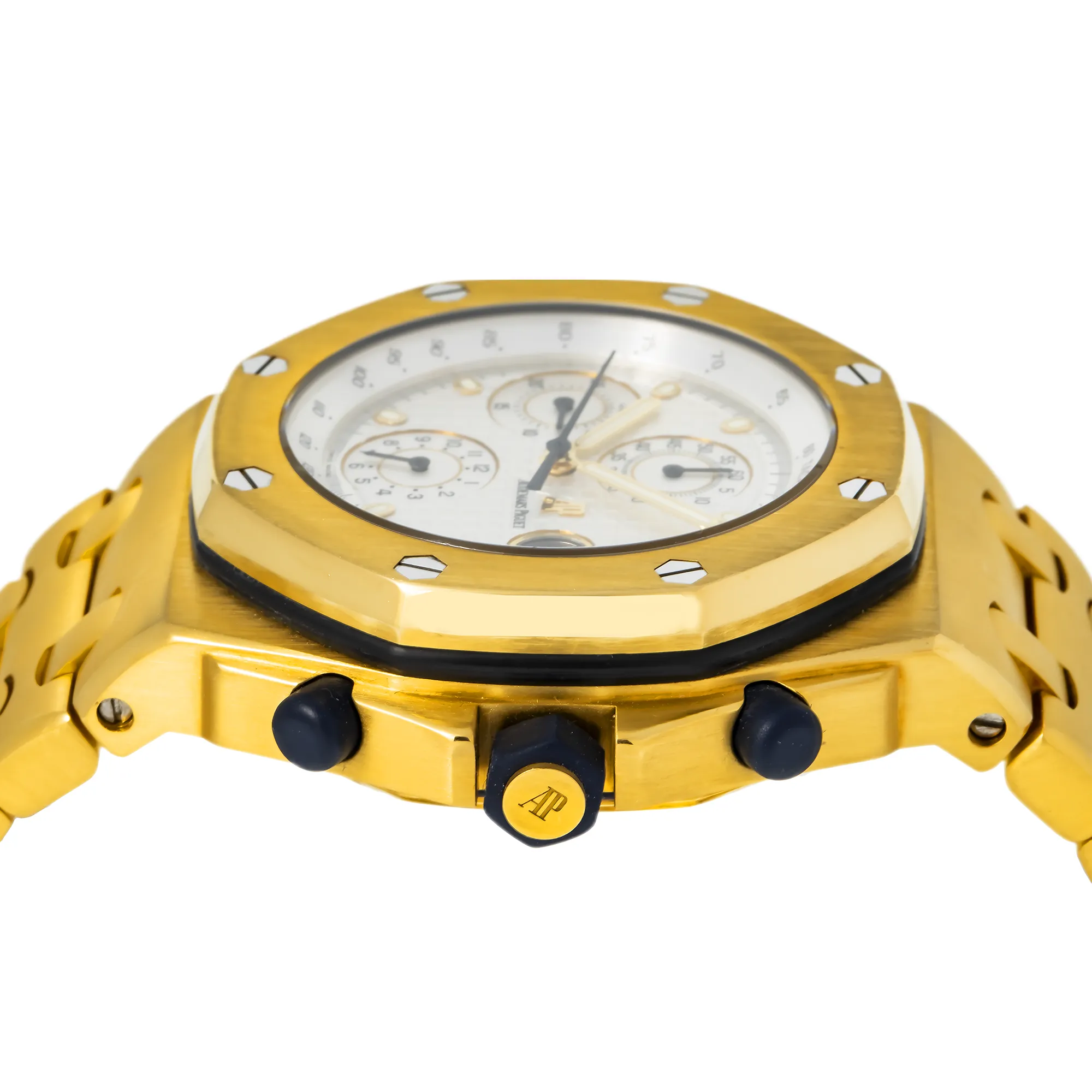 Audemars Piguet Royal Oak Offshore Chronograph Yellow Gold White Dial 25721BA.OO.1000BA.03