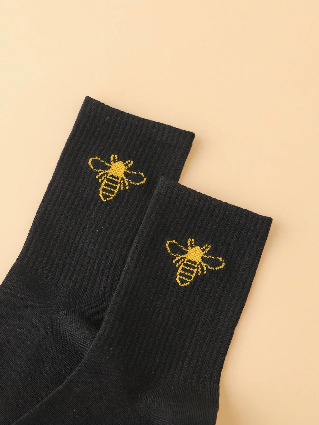 Bee Pattern Crew Socks for Women Fun Socks Funky Socks Novelty Socks