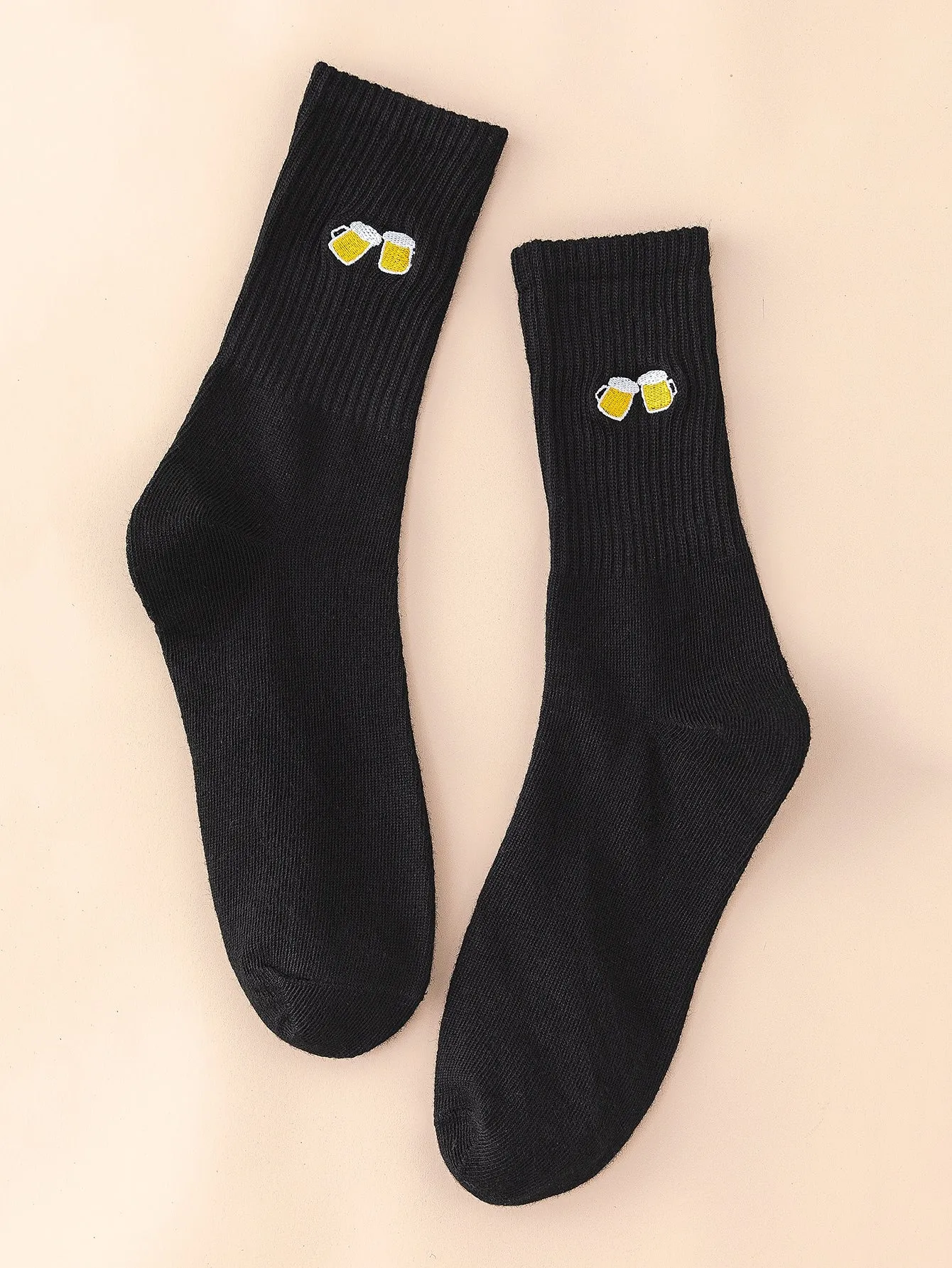 Beer Embroidered Socks Silly Socks for Men Funky Socks Funny Socks Novelty Socks