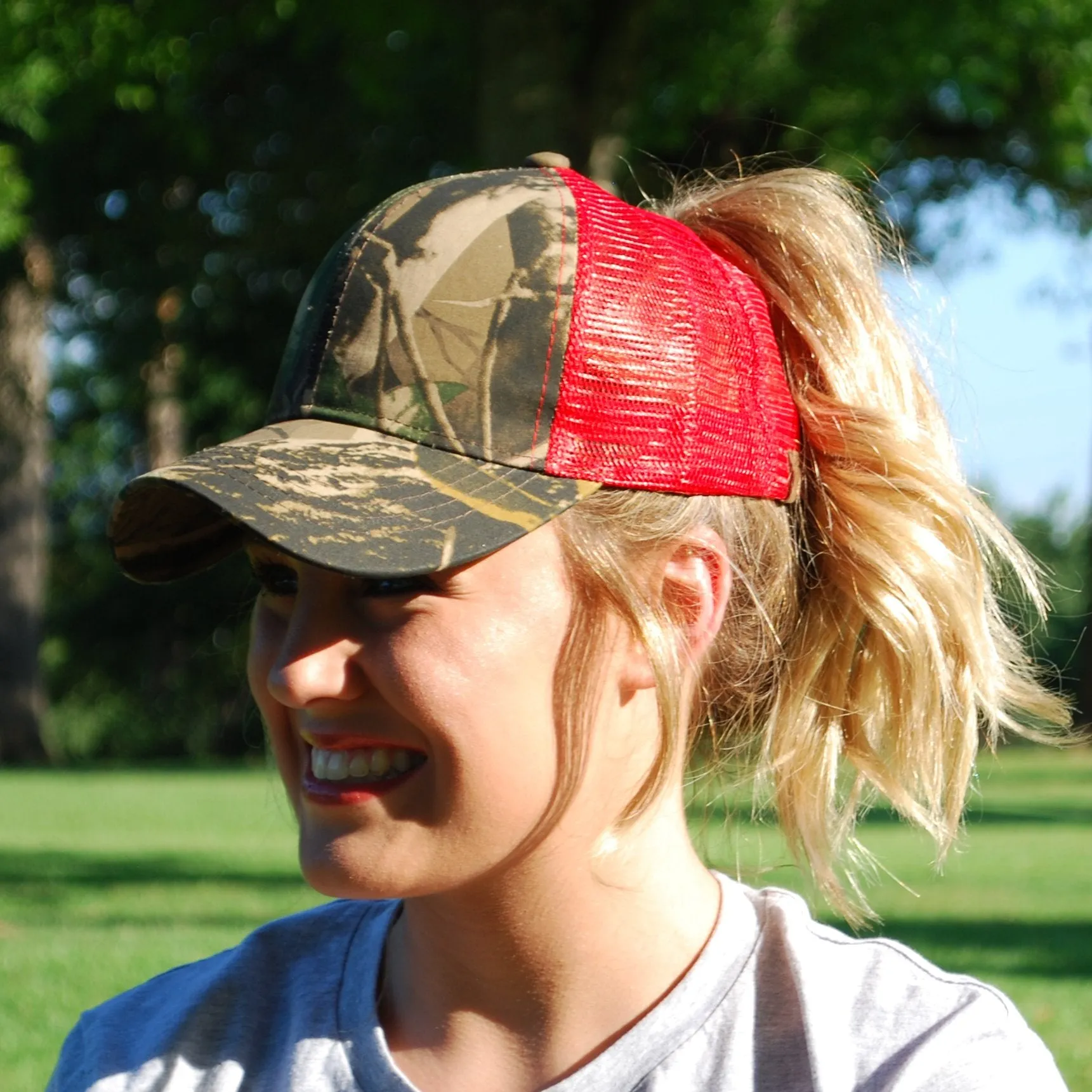 BJ-3 C.C Pony Caps Camo Red