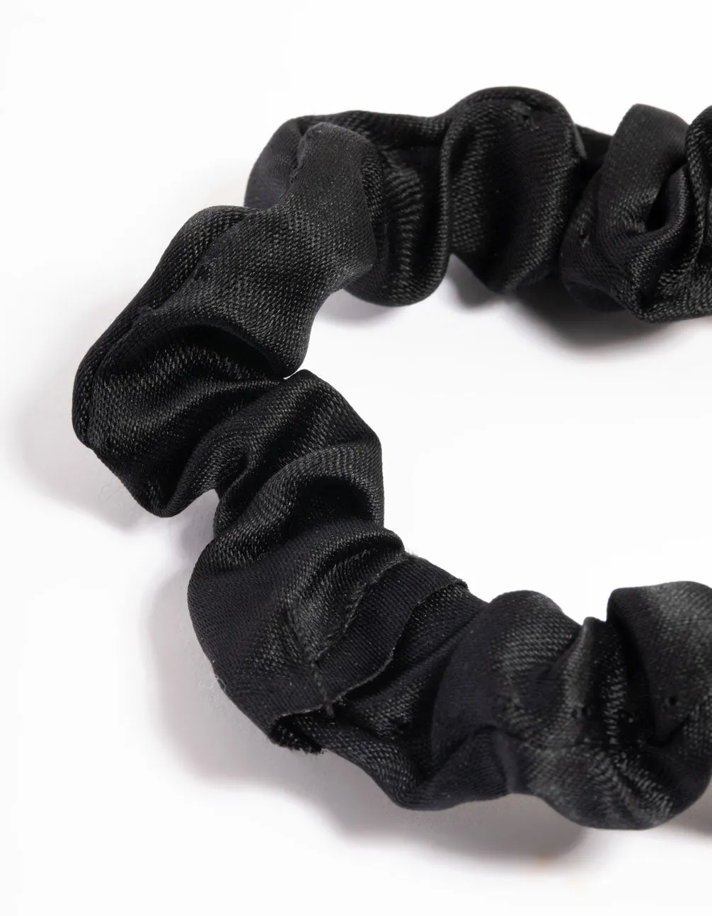 Black Fabric Narrow Scrunchie