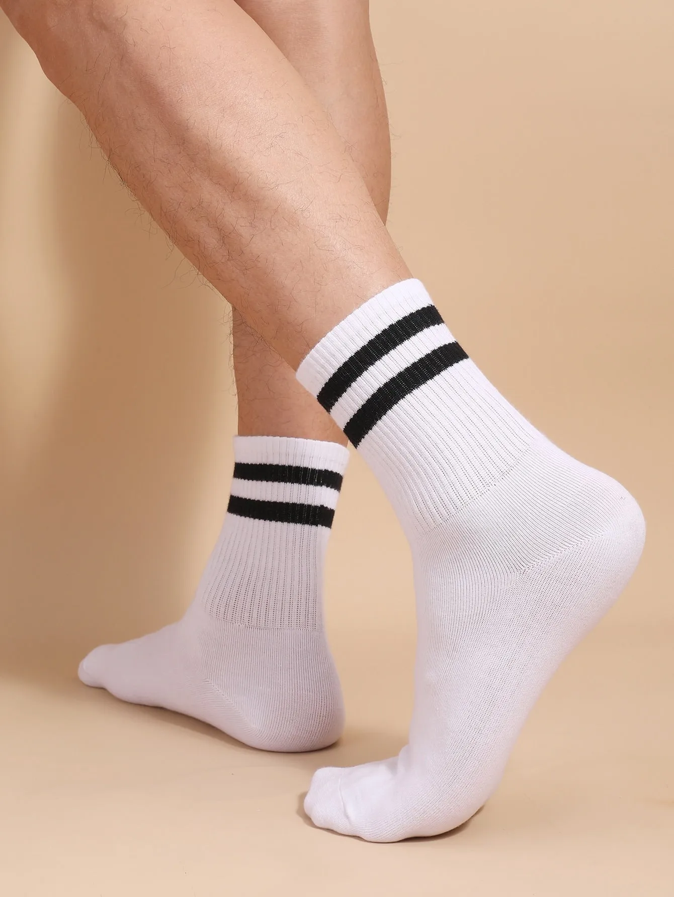 Black Striped Crew Socks Silly Socks for Men Funky Socks Funny Socks Novelty