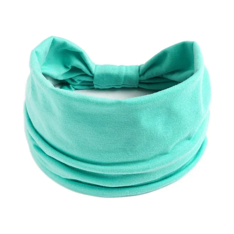 Boho Solid Colour Wide Headbands - Soft, Stylish Hair Accessories for Women and Girls