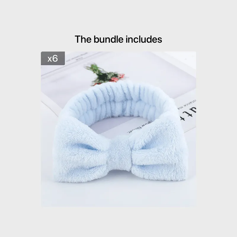 Bowknot Makeup Headband Soft Fleece for Face Washing and Skincare