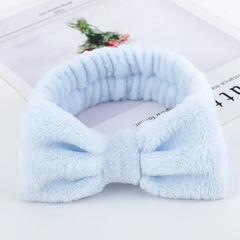 Bowknot Makeup Headband Soft Fleece for Face Washing and Skincare