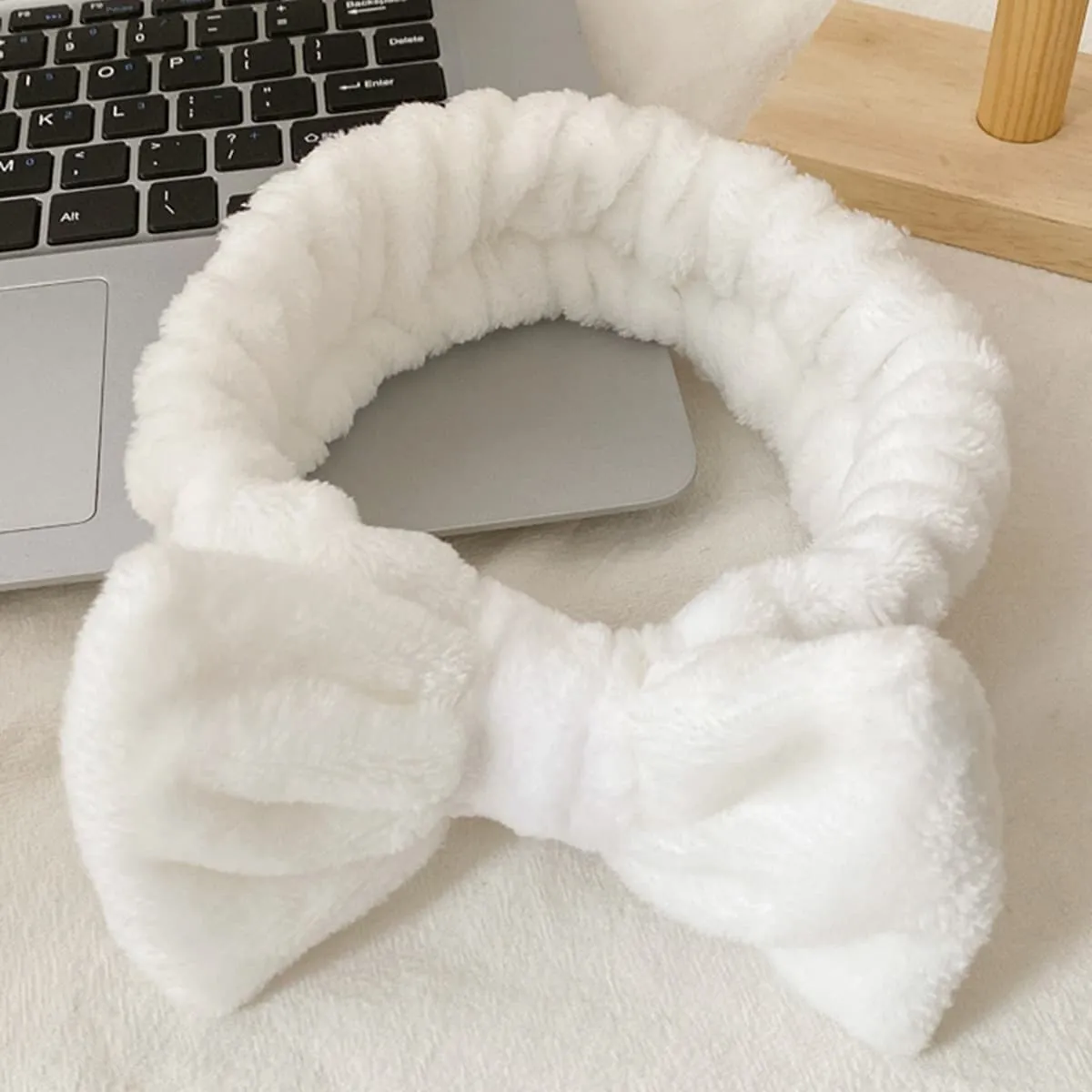 Bowknot Makeup Headband Soft Fleece for Face Washing and Skincare