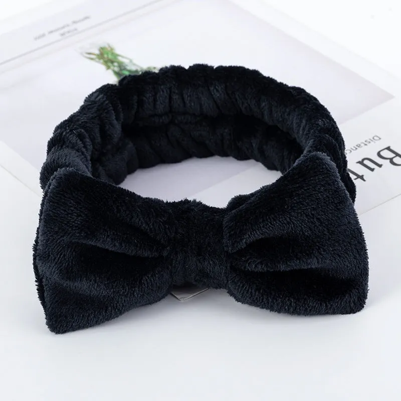 Bowknot Makeup Headband Soft Fleece for Face Washing and Skincare