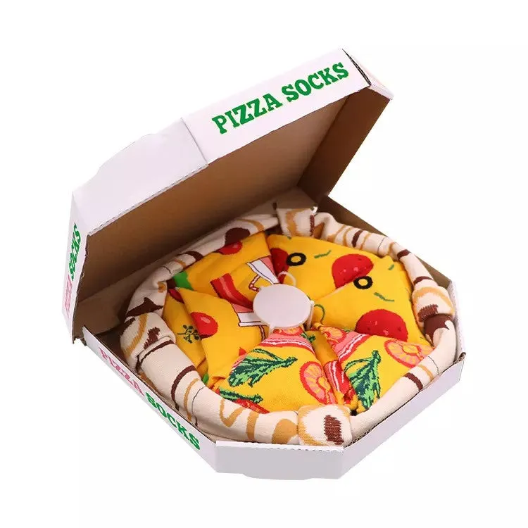 Boxed Pizza Socks Gift Set Bundle (4 Pairs with Box)