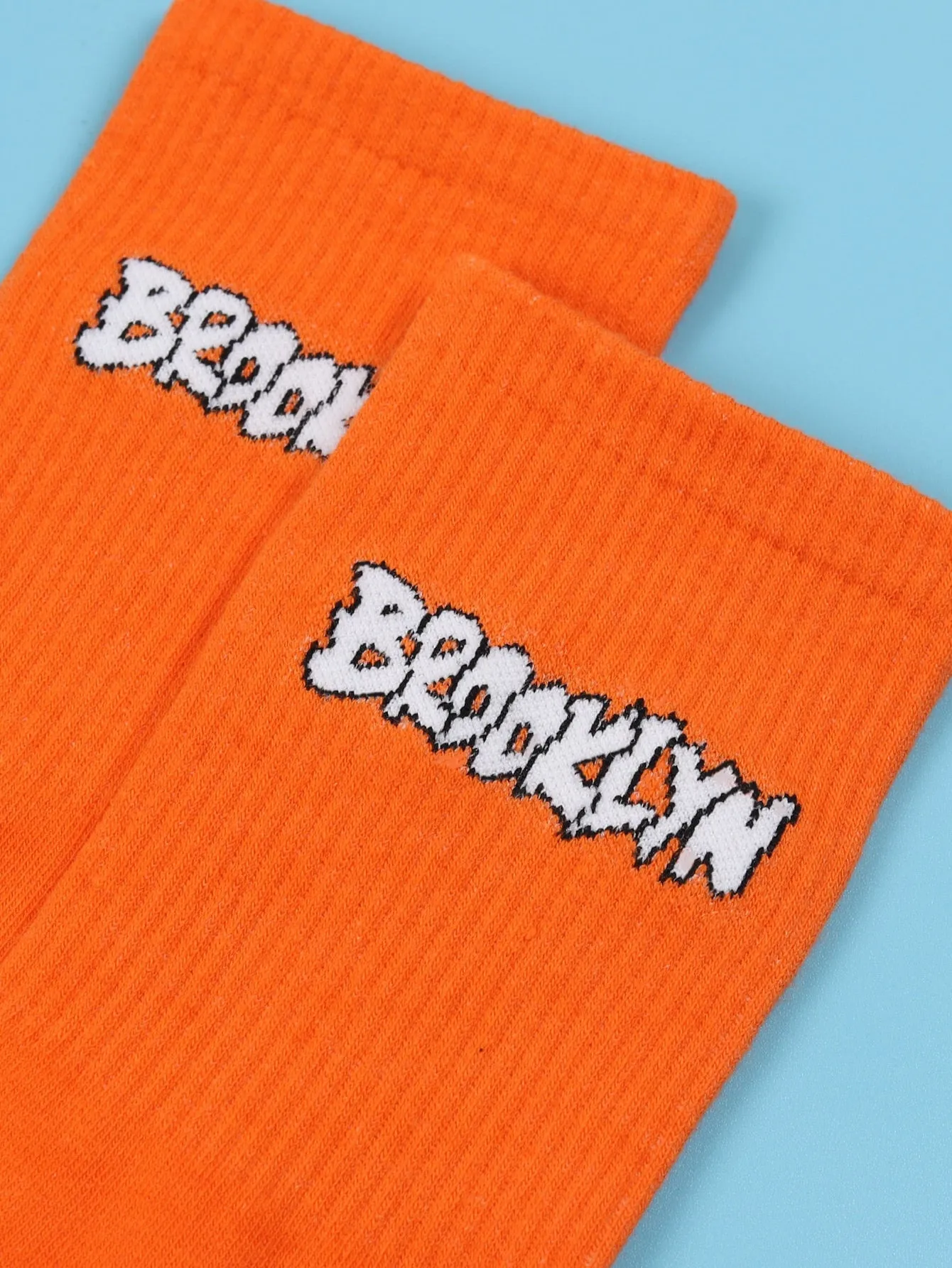 Brooklyn Orange Crew Socks Silly Socks for Men Funky Socks Funny Socks Novelty