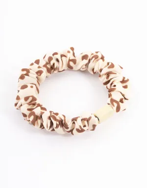 Brown Fabric Clamp Thin Scrunchie