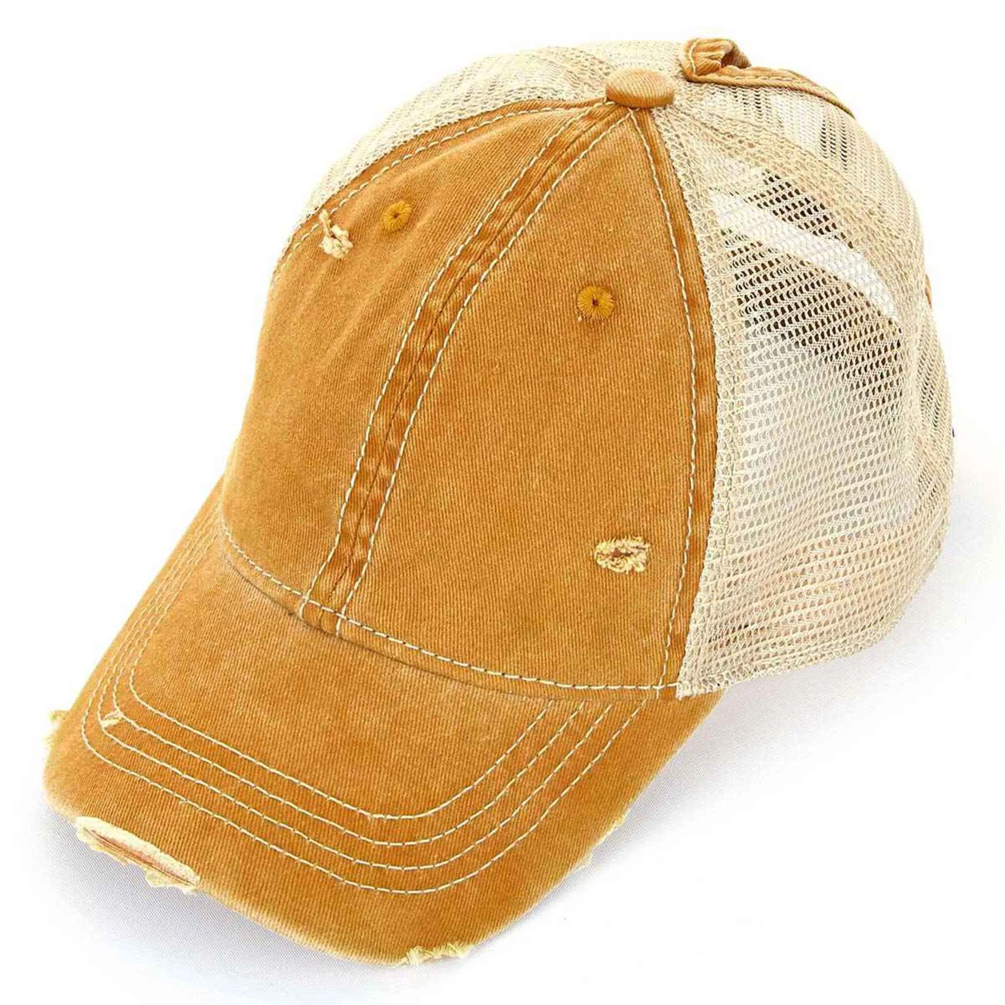 BT12 Washed Mesh Back High Pony Baseball Cap