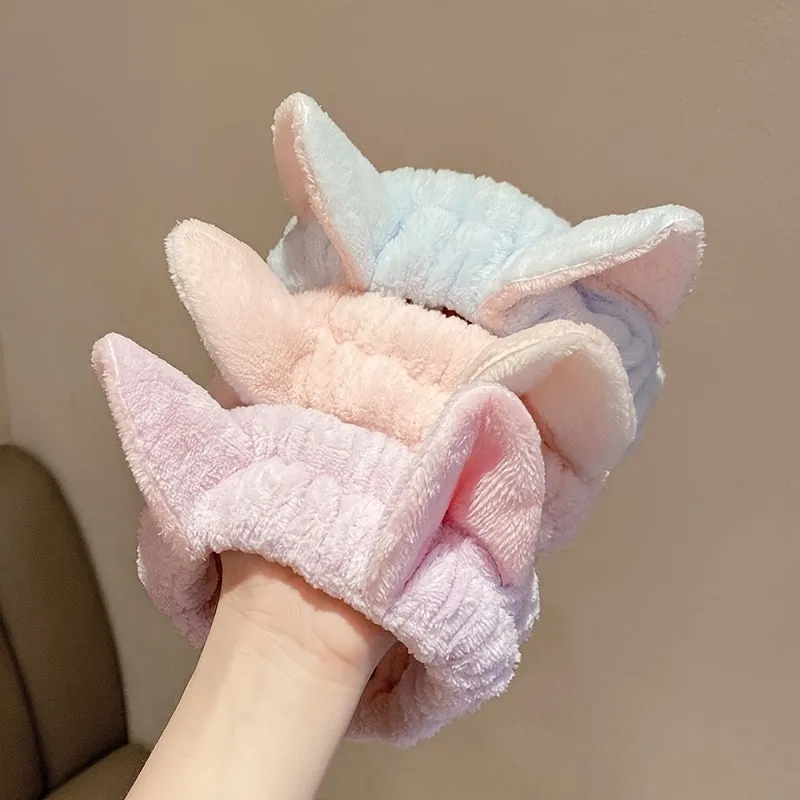 Cat Ear Coral Fleece Spa Headband Stylish Face Washing Accessory