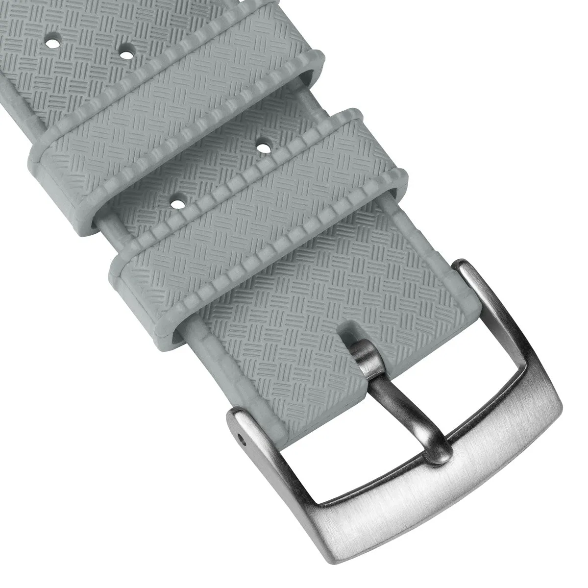 Classic Tropical Style FKM Rubber Watch Strap - Grey