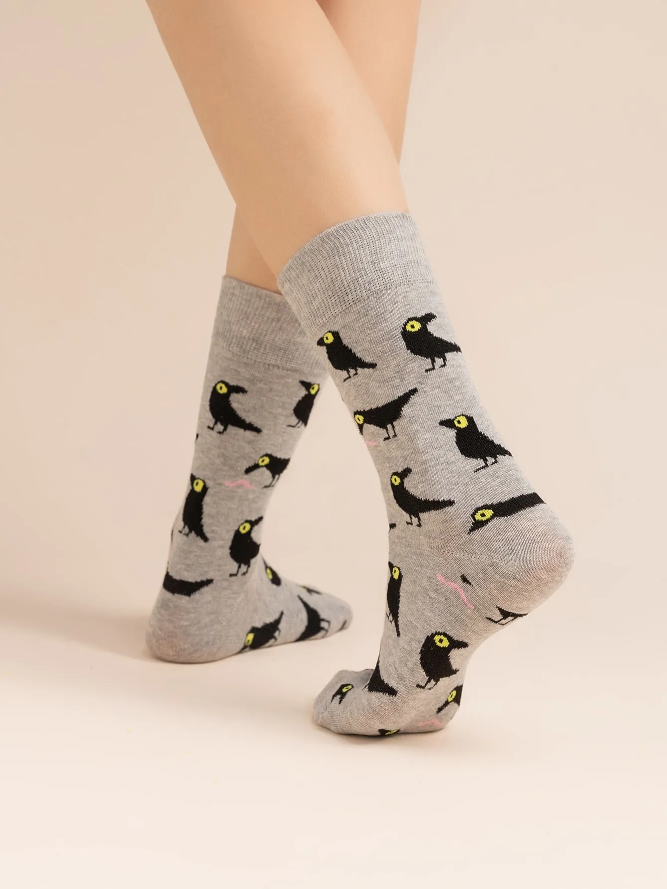 Crow Bird Crew Socks Funny Socks for Women Novelty Socks Funky Socks Gift for