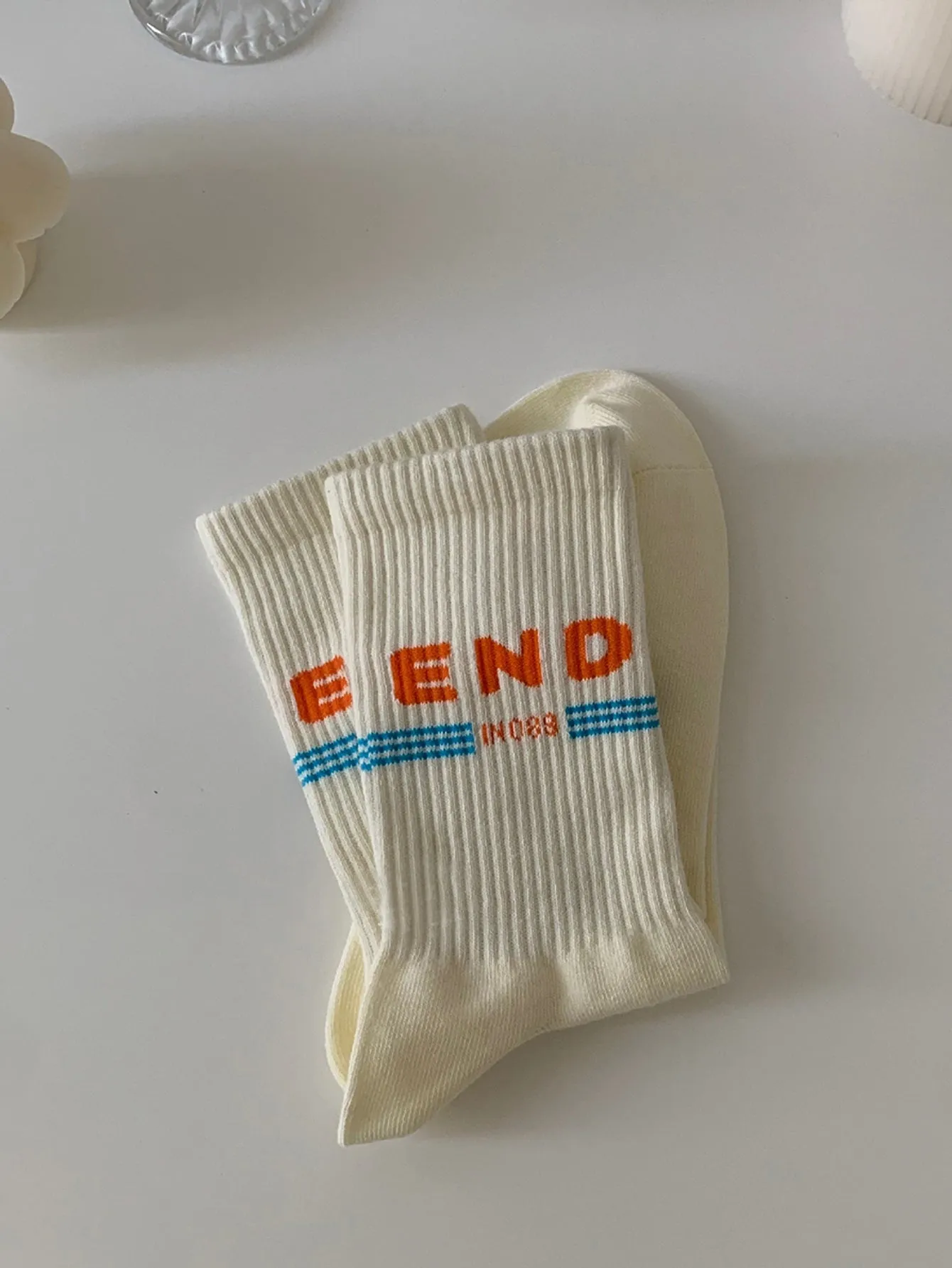 END Typography Crew Socks Funny Socks for Women Novelty Socks Funky Socks Gift