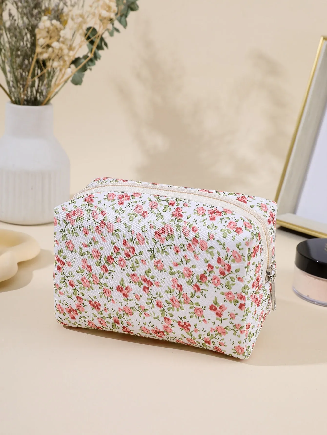 Floral Bloom Makeup Storage Bag Cosmetic Organizer Toiletries Bag Makeup