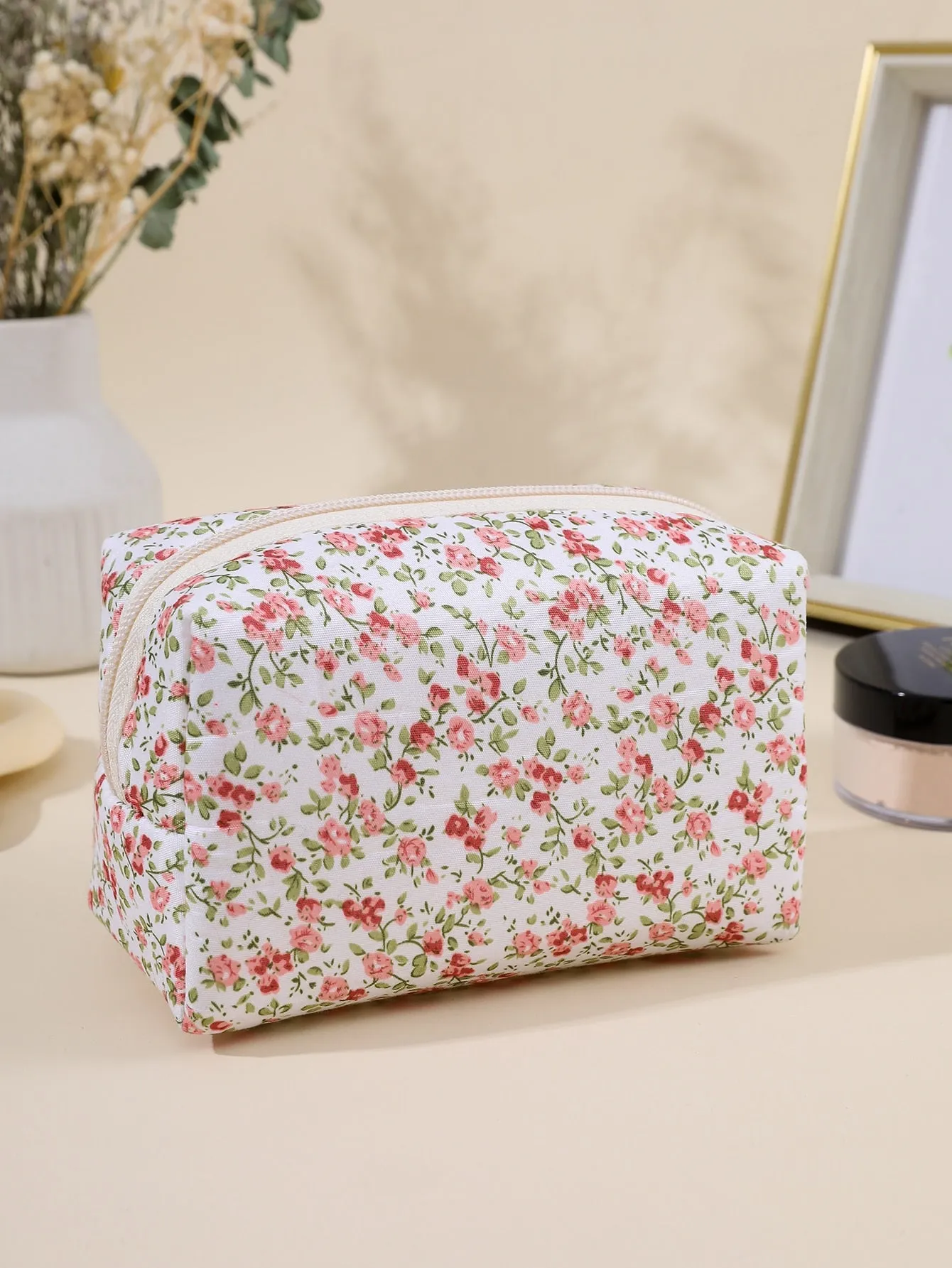 Floral Bloom Makeup Storage Bag Cosmetic Organizer Toiletries Bag Makeup