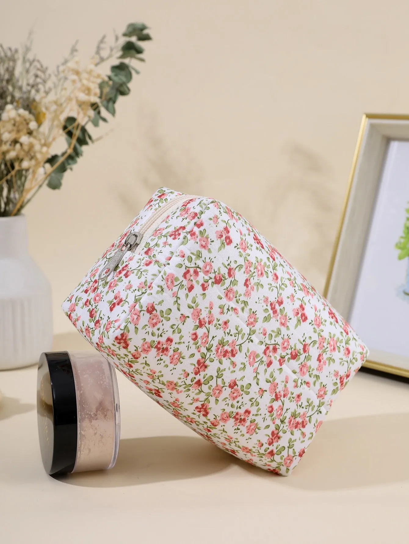 Floral Bloom Makeup Storage Bag Cosmetic Organizer Toiletries Bag Makeup