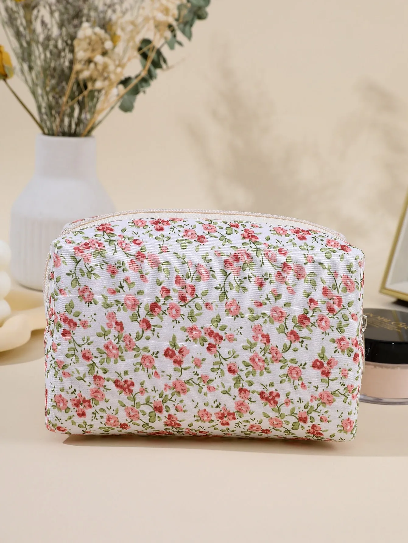 Floral Bloom Makeup Storage Bag Cosmetic Organizer Toiletries Bag Makeup