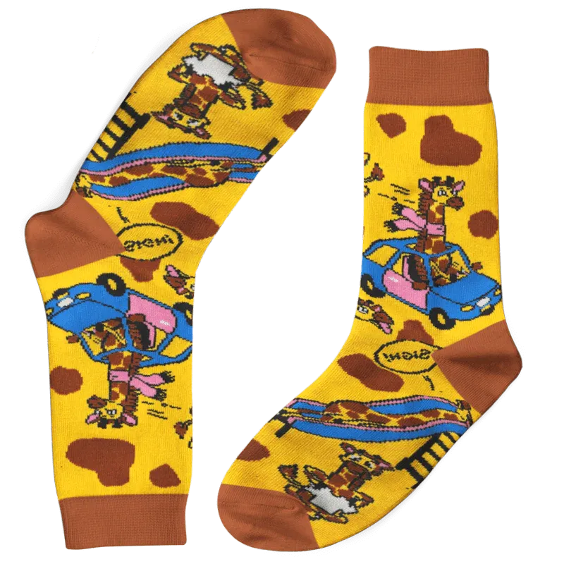 Funky Socks Co - Inconvenienced Giraffes Socks