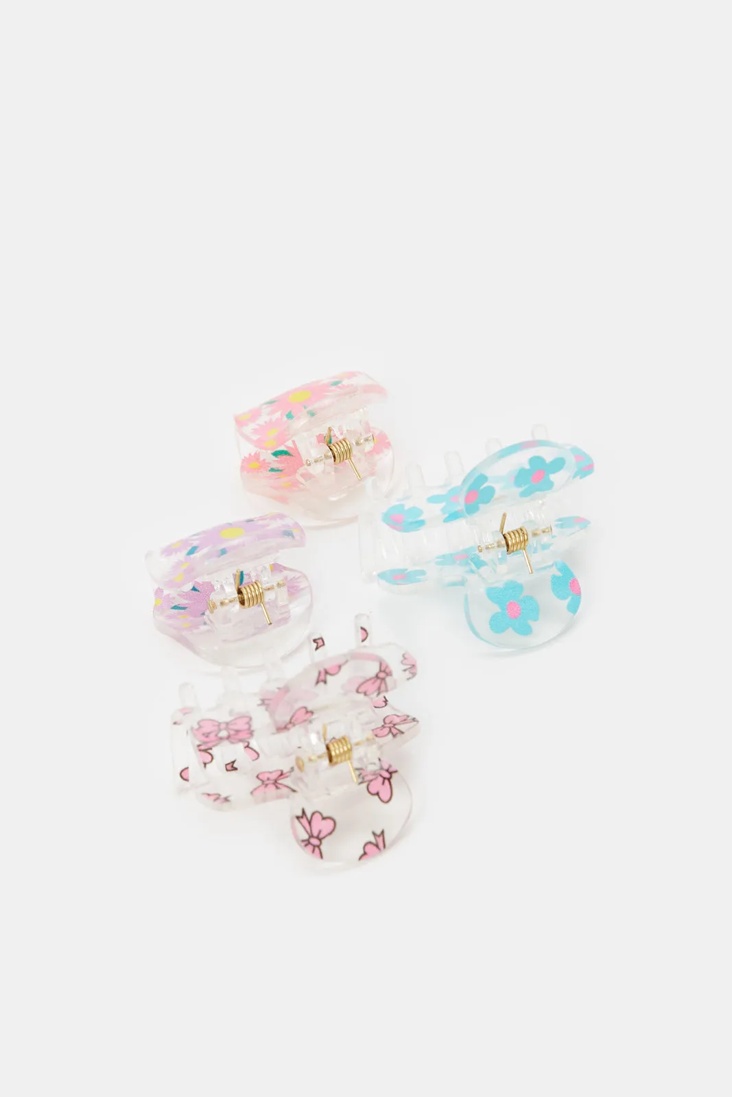 Girls Assorted Printed Hair Clip Set (Pack of 4)