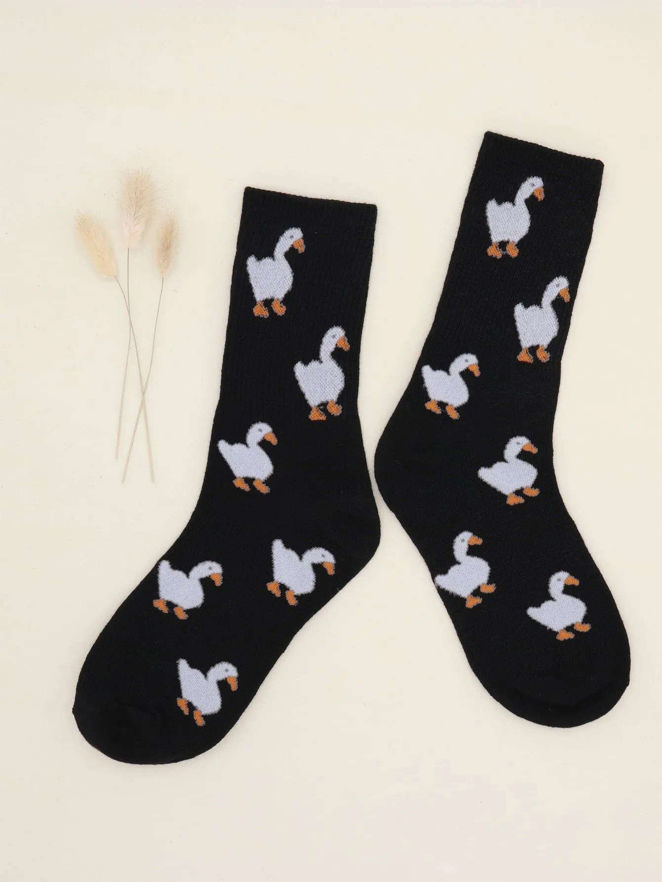 Goose Pattern Crew Socks for Men Fun Socks Funky Socks Novelty Socks