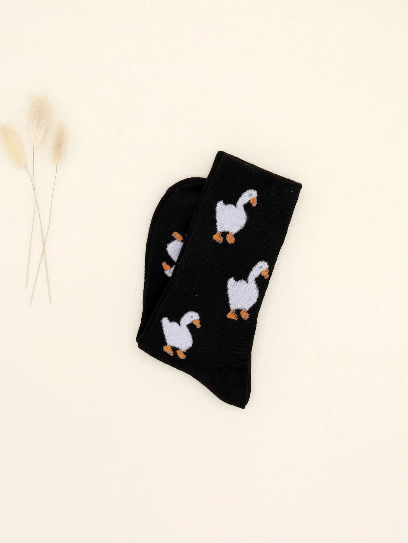 Goose Pattern Crew Socks for Men Fun Socks Funky Socks Novelty Socks