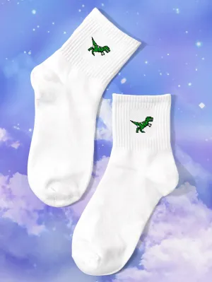 Green Dinosaur Crew Socks Funny Socks for Women Novelty Socks Funky Socks Gift