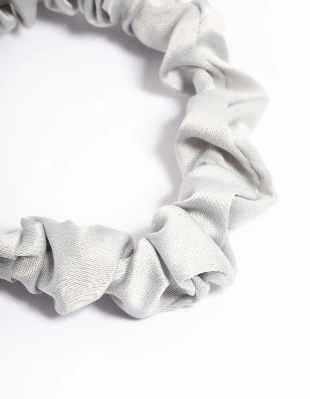 Grey Fabric Narrow Scrunchie