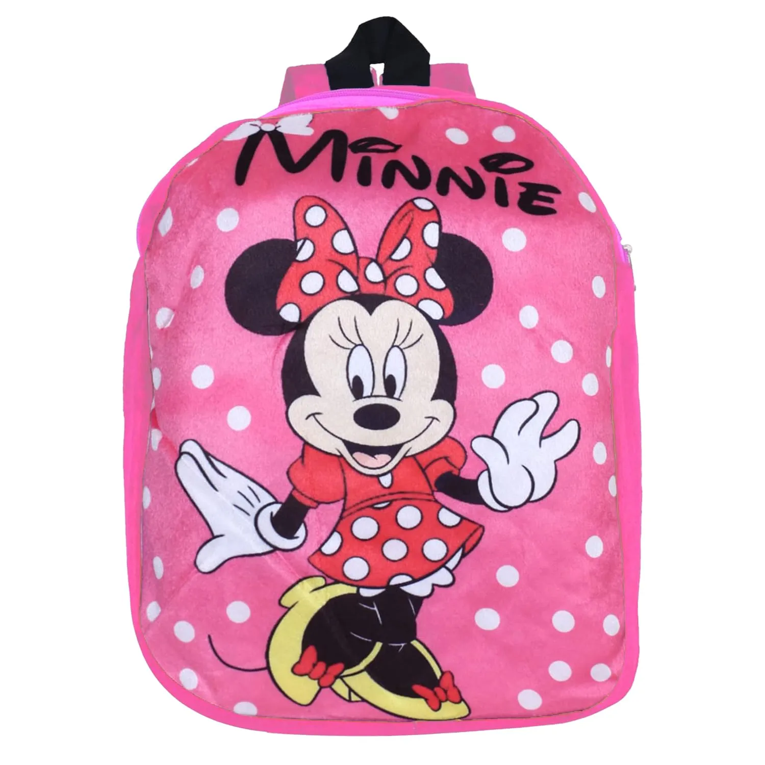 Heart Home Disney Minnie School Bag | Velvet Kids School Bags | Student Bookbag | School Bag for Girls & Boys | School Backpack for Kids | 2 Compartments | Pink