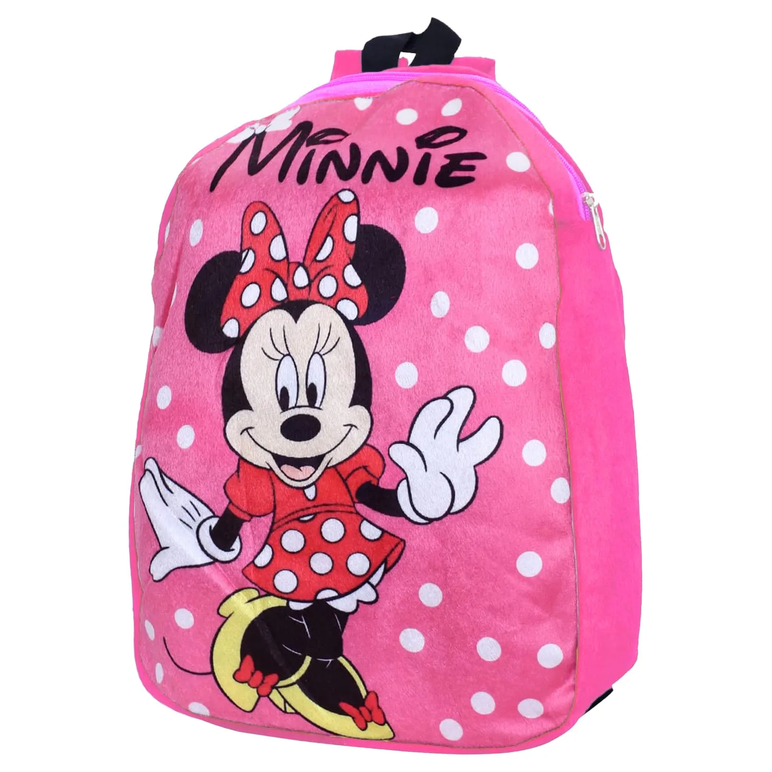 Heart Home Disney Minnie School Bag | Velvet Kids School Bags | Student Bookbag | School Bag for Girls & Boys | School Backpack for Kids | 2 Compartments | Pink