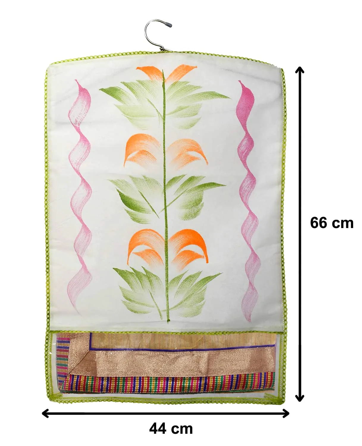 Heart Home Non Woven Hanging Saree Cover, Wardrobe Organizer, Closet Organizer, Saree & Garments Protector Cover With 1 Zipper Compartment on Back Side- Pack of 18 (Green)-HS_38_HEARTH21507