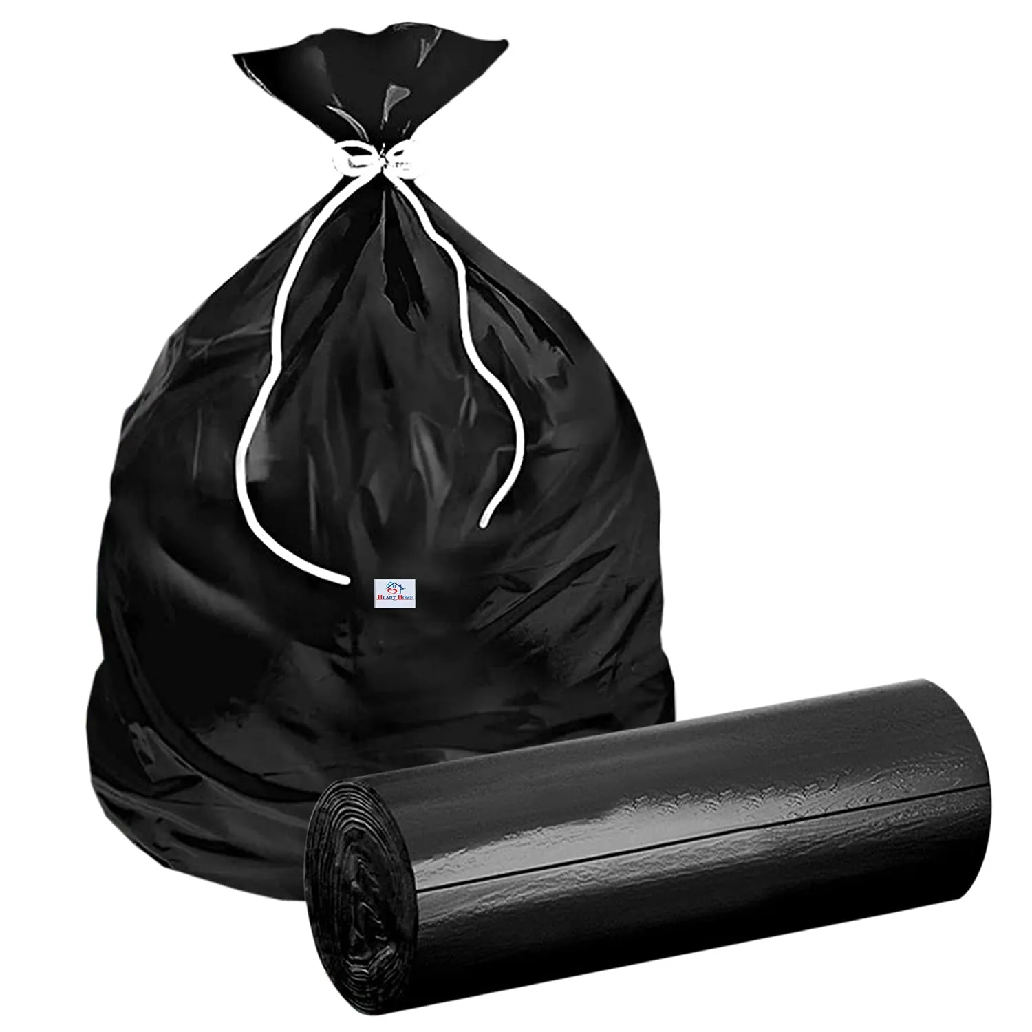 Heart Home Small 210 Garbage Bags/Dustbin Bags, 17x19 Inches (Black)-HS41HEARTHH24013