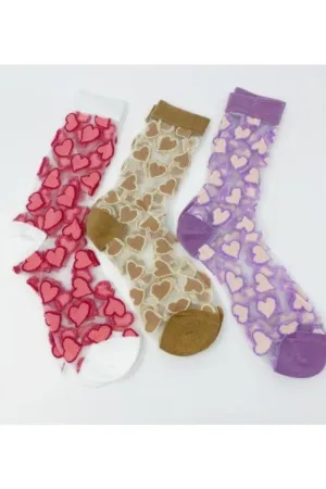 Heartful Love Sheer Socks