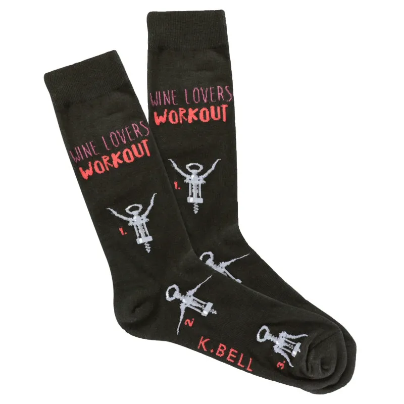 K Bell Mens Wine Lovers Workout Socks