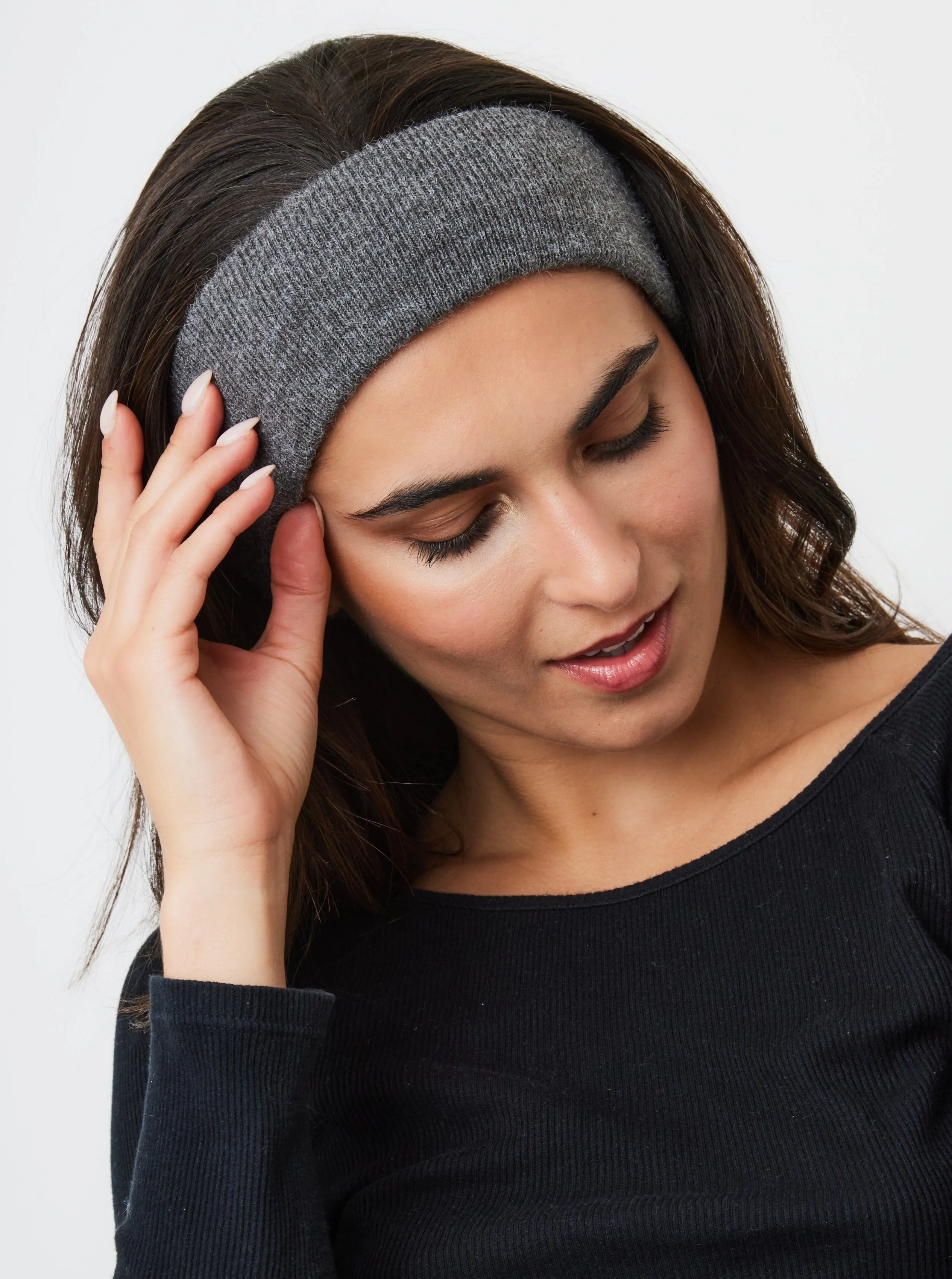 Knitted Headband in Grey