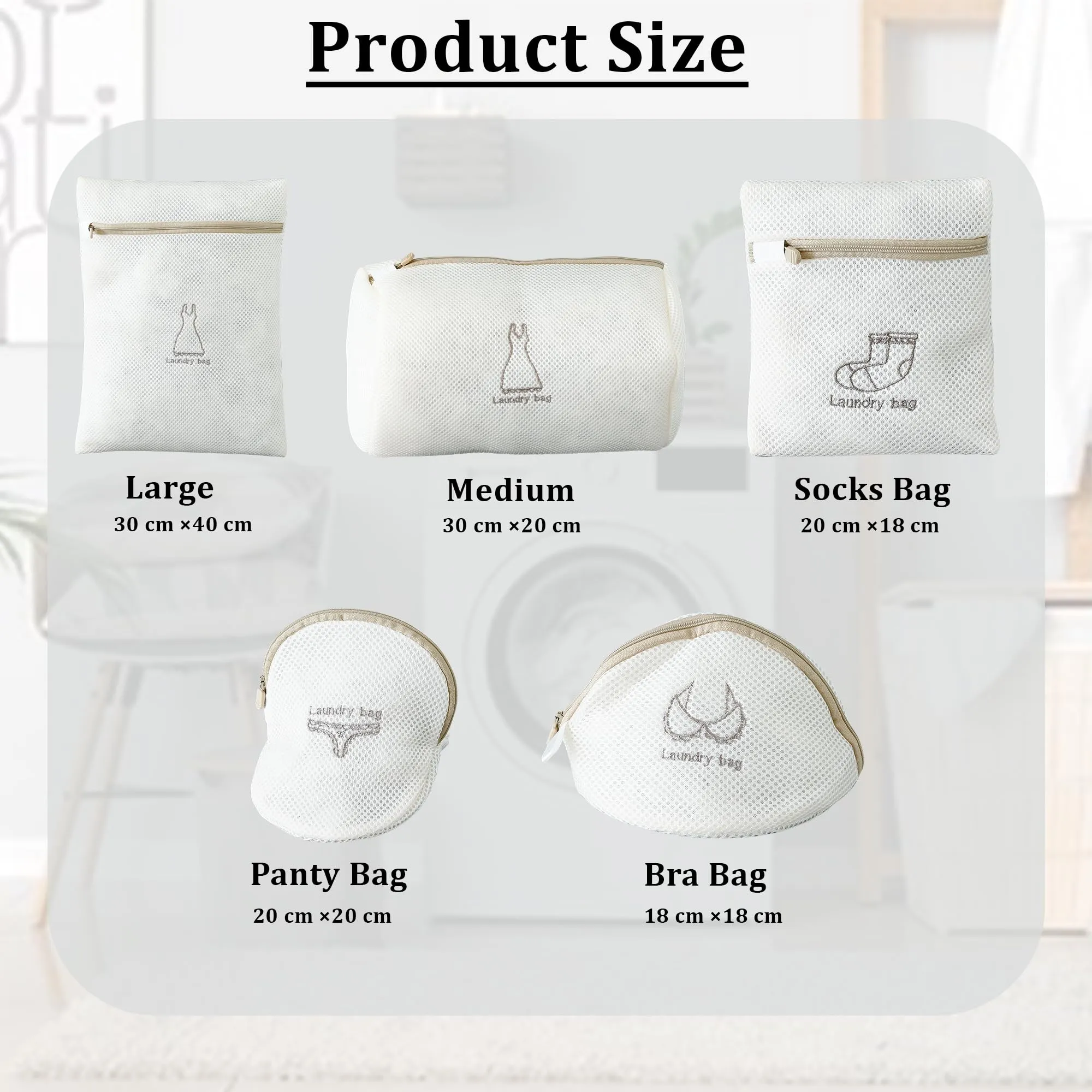 Kuber Industries 20 Piece Laundry Bags | Reusable Mesh Laundry Bags | Laundry Washing Bags for Blouse, Bra, Panty, Hosiery, Lingerie & Jeans | Clothes Storage Bag | SM-WBN004 | White | Pack of 4