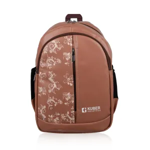 Kuber Industries Backpack | School Backpack for Kids | Collage Backpack | School Bag for Boys & Girls | 3 Compartments Mini Backpack | Half Print School Bag | Beige