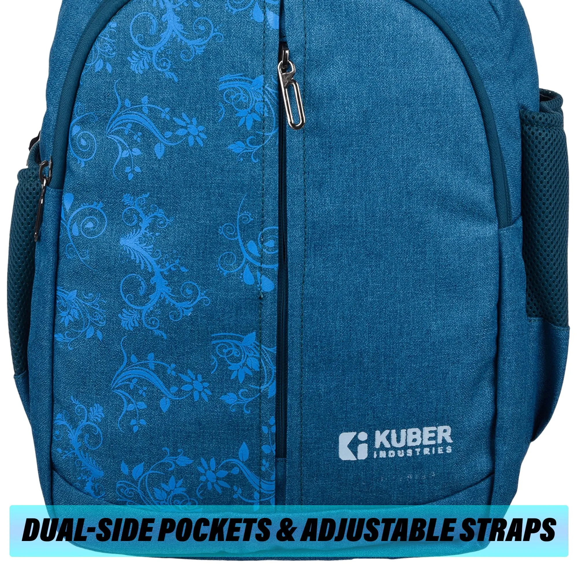 Kuber Industries Backpack | School Backpack for Kids | Collage Backpack | School Bag for Boys & Girls | 3 Compartments Mini Backpack | Half Print School Bag | Green