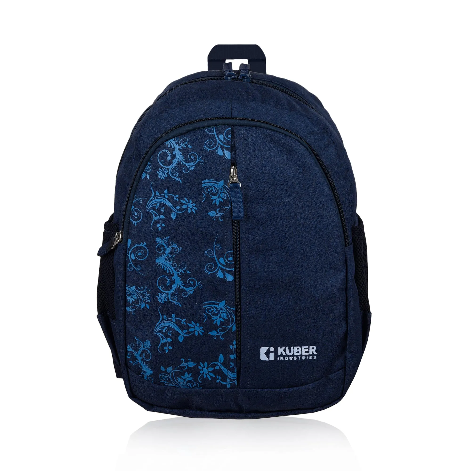 Kuber Industries Backpack | School Backpack for Kids | Collage Backpack | School Bag for Boys & Girls | 3 Compartments Mini Backpack | Half Print School Bag | Navy Blue